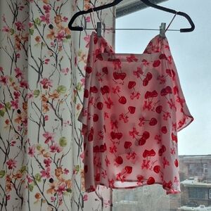 Elegant Pink And Red Cherries 'Mon Cherie' PJ Set (C47)